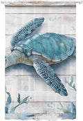 Sheer Curtains 84 Inches Long, Teal Green Sea Turtle Semi Sheer Curtains Light by Unknown