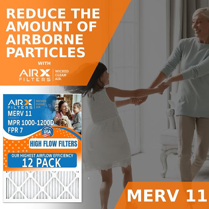 16x16x1 Air Filter MERV 11 Rating, 12 Pack of Furnace Filters Comparable to MPR - Image 4
