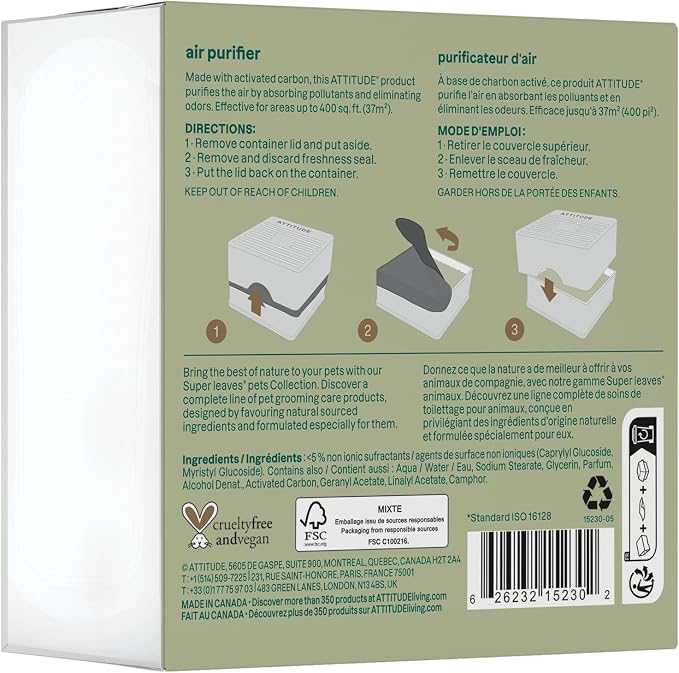 ATTITUDE Air Purifier with Activated Carbon Filter, Plant- and Mineral-Based - Image 7