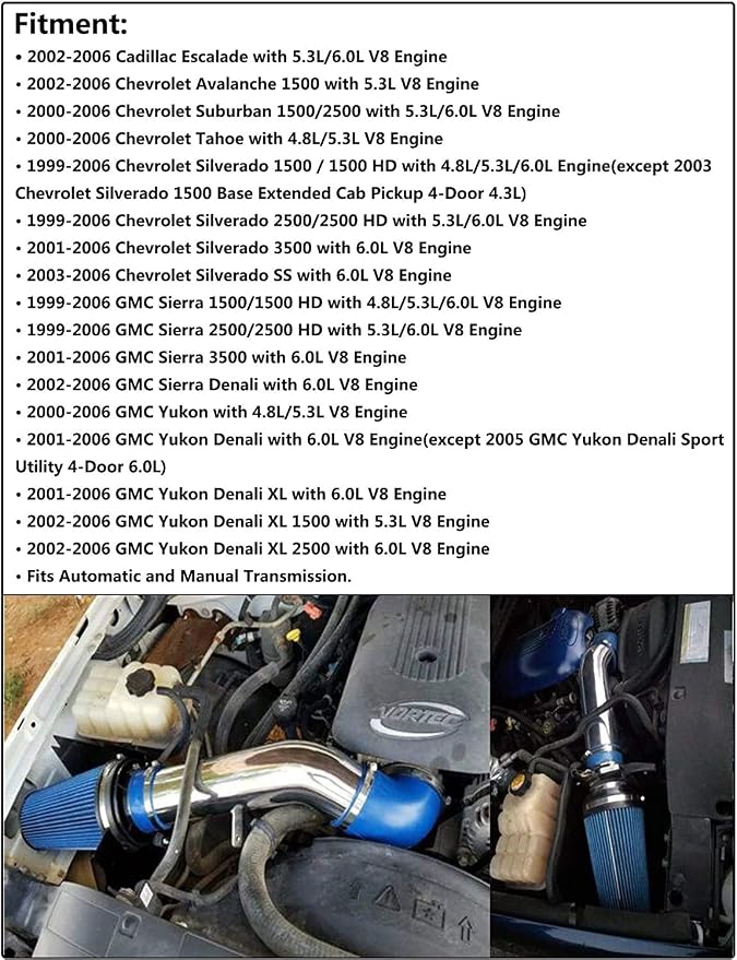 4" Cold Air Intake System Kit Compatible - Image 3