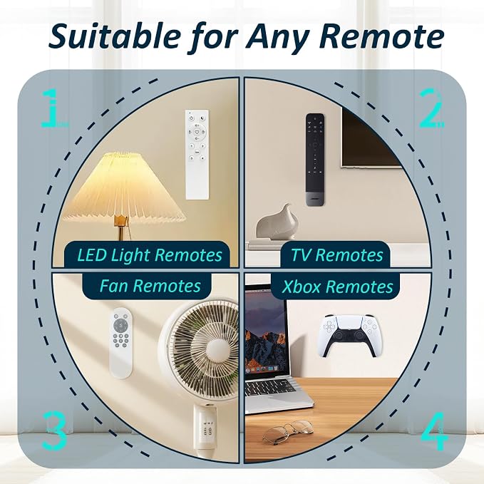 Magnetic Remote Control Holder Wall Mount Self-Adhesive, 6 Pack Upgraded - Image 6