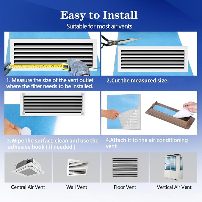 Air Vent Filter, MERV 8 Electrostatic Air Filter Roll, Rv Ac Vent, Refrigeration - Image 5