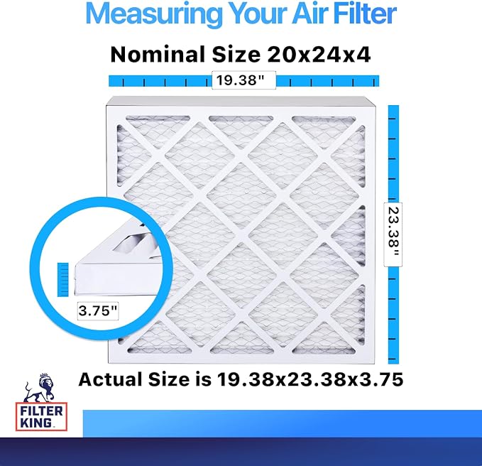 Filter King 20x24x4 Air Filter | 4-PACK | MERV 8 HVAC Pleated A/C Furnace - Image 2