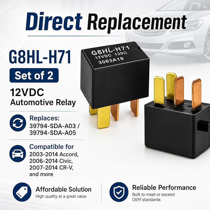 Relay G8HL-H71, 39794-SDA-A03 39794-SDA-A05 12VDC Automotive Relay - Image 7
