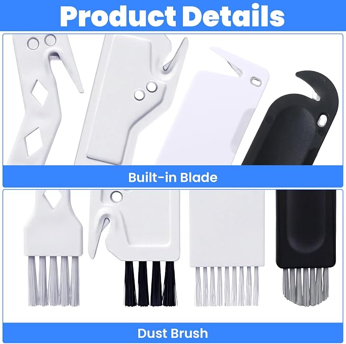 4 PCS Handheld Vacuum Cleaner Brush, 4 Styles Universal Dusting Brush, 2 in 1 - Image 3