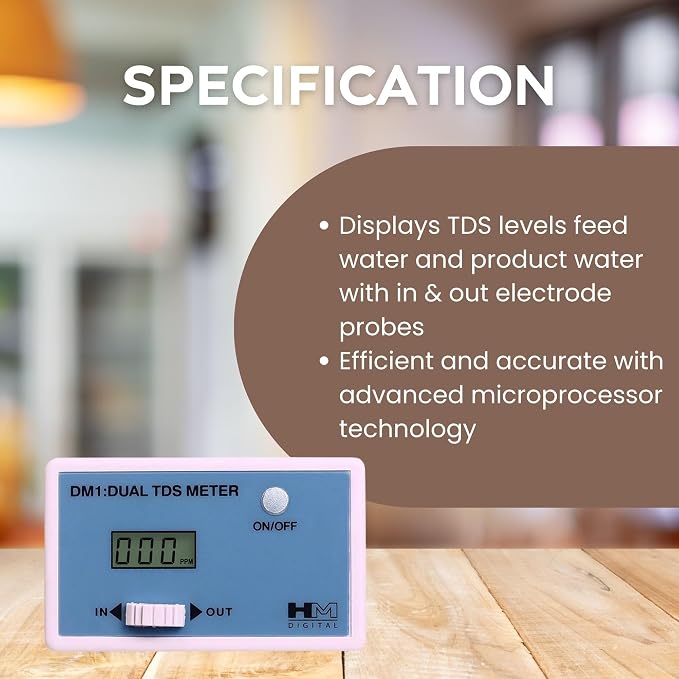 HM Digital DM-1 In-Line Dual TDS Monitor, 0-9990 ppm Range, +/- 2% Readout - Image 4