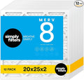 Simply 20x25x2 Air Filter, MERV 8, 12 Pack, Furnace Air Filter by SimplyFilters