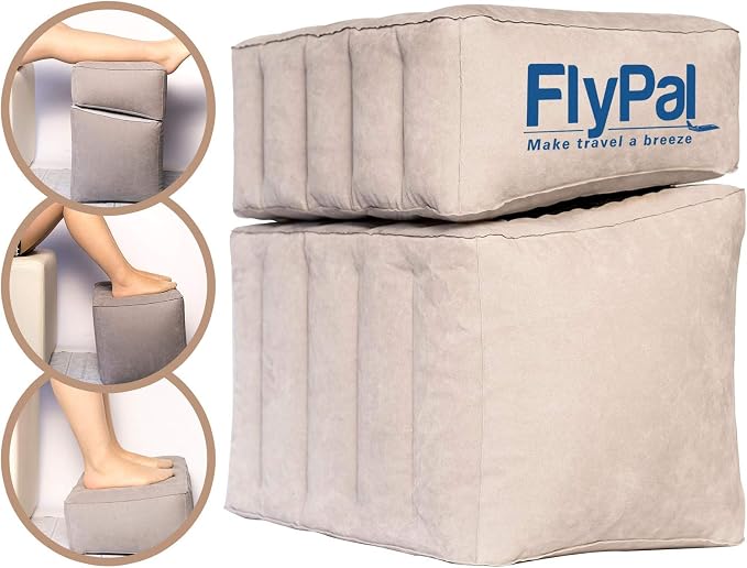 Flypal Inflatable Foot Rest Pillow, Kids Airplane Bed | Adjustable Height Leg by FlyPal