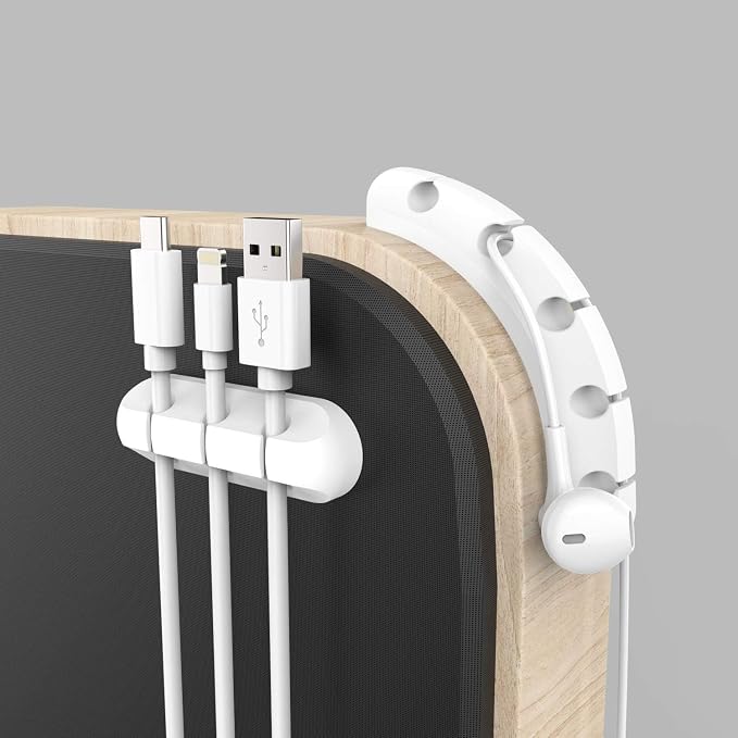 INCHOR Cord/Cable Organizer White Cord Holder, Wire Organizer USB Cable - Image 4