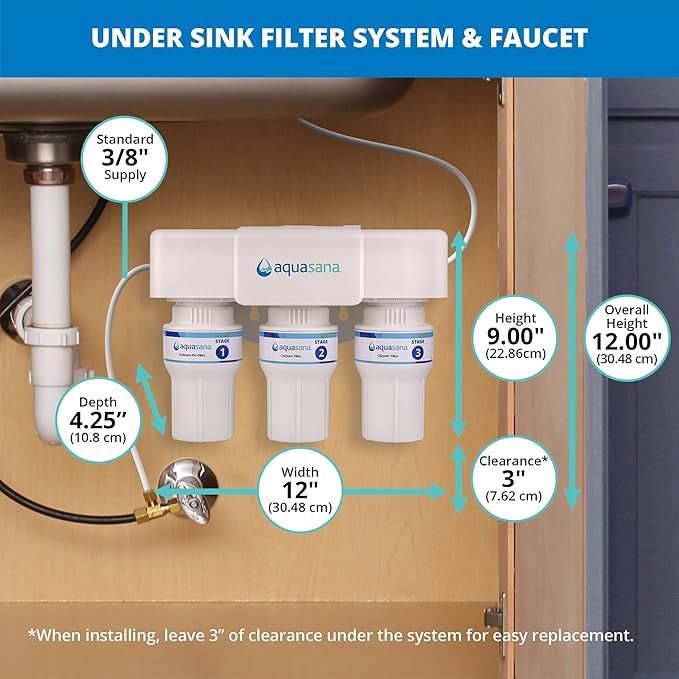 Aquasana Under Sink Water Filter | 3-Stage Claryum Filtration | Reduces up to - Image 4