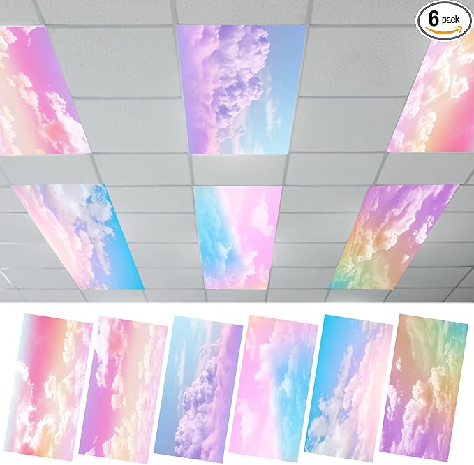 Outus 6 Pcs Fluorescent Light Cover Classroom Lighting Cover by Outus