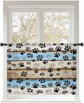 Sheer Curtains 54 Inch Length, Vintage Farmhouse Rustic Wooden Grain Privacy by Unknown