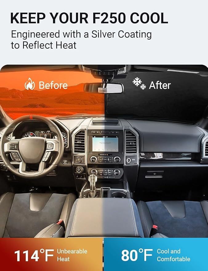 Proadsy 2026 Upgrade Front Windshield Sun Shade Foldable Sunshade Protector - Image 3
