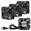 UMLIFE 4-Pack Quiet 60mm USB Fan Dual-Ball Bearings, 60mm x 60mm x 25mm 5V by UMLIFE