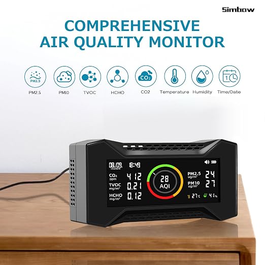 8-in-1 Air Quality Monitor Indoor, CF-20 Portable Air Quality Tester CO2 - Image 2
