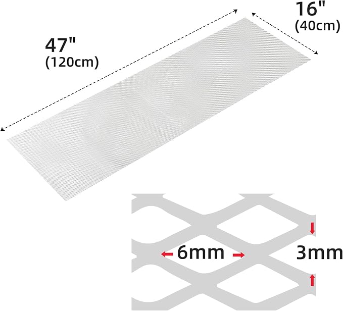 AggAuto 47x16 inches Car Pickup Truck Grill Mesh Spoiler Bumper Vent Aluminum - Image 2