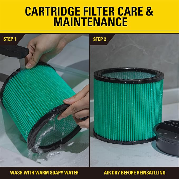 Stanley 08-2566H HEPA Cartridge Filter – Fits Most 5–18 Gallon Wet/Dry Vacuums - Image 3