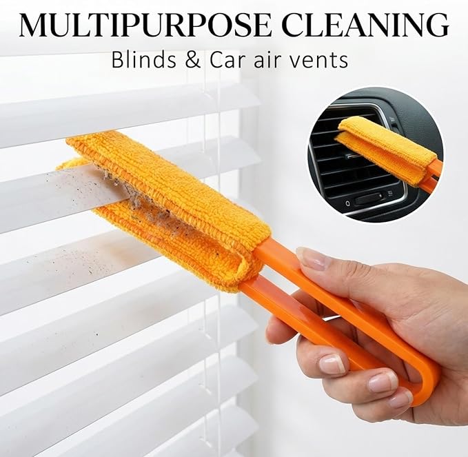 4 Pack Microfiber Blinds Duster, 4 Removable and Washable Sleeves, Cleaner - Image 2