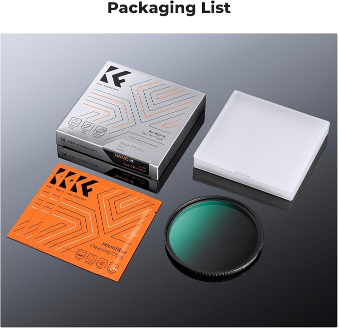 K&F CONCEPT 67mm Black Diffusion 1/4 Filter Mist Cinematic Effect Filter - Image 7