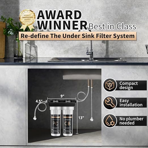 Under Sink Water Filter System, 2-Stage Deep Filtration, NSF/ANSI 42&53 Improve - Image 3