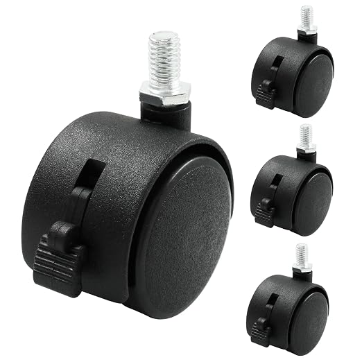 4pcs 1.5 Inch Swivel Caster Wheels, Heavy Duty Swivel Stem Casters Wheel by suiwotin
