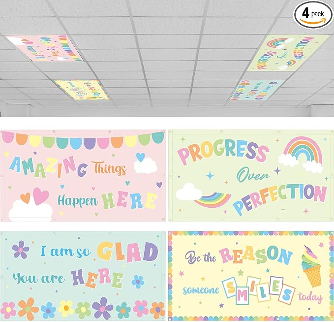 ROCEEI Pack of 4 Fluorescent Light Covers by ROCEEI