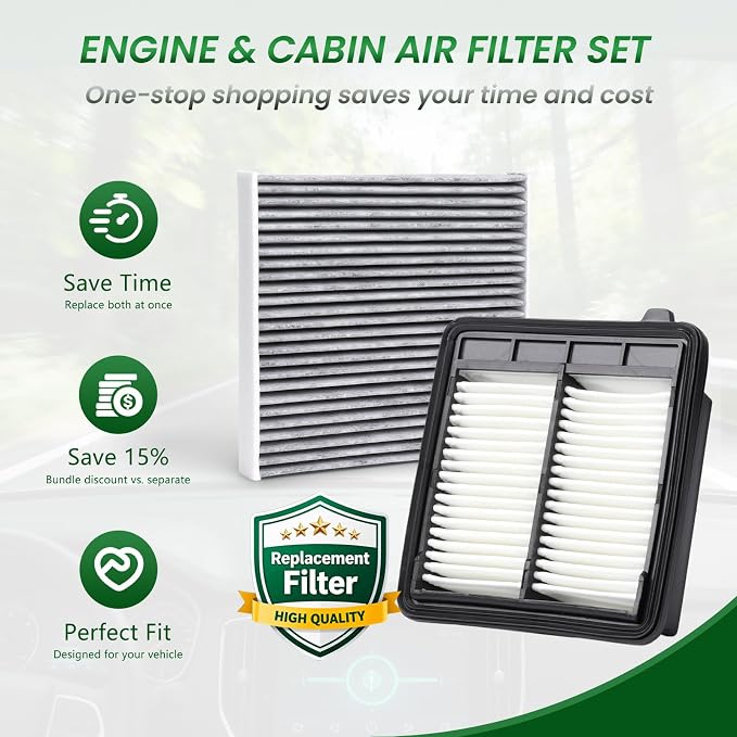 Cabin Engine Air Filter Kit CF11182, CA11041 Honda CR-Z L4-1.5L, only fit Hybrid - Image 3
