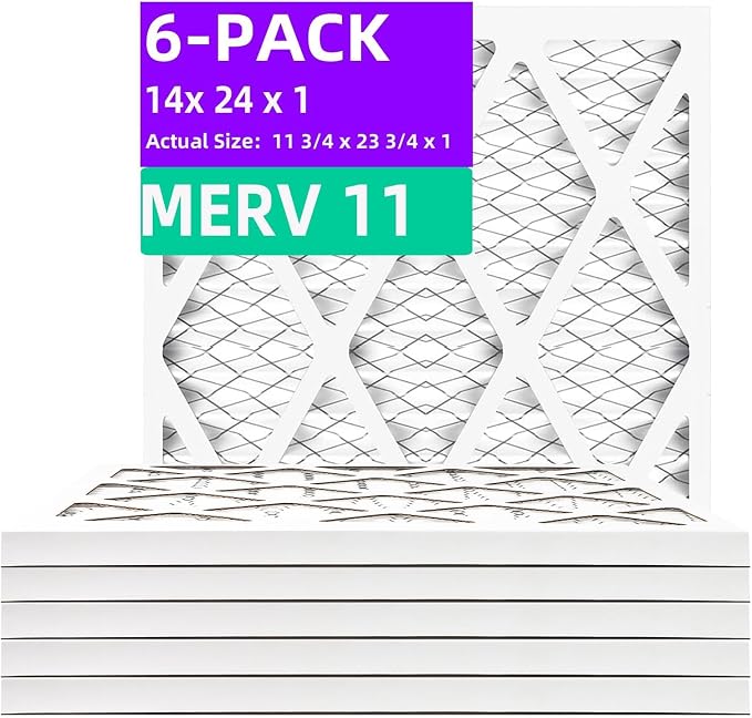 14x24x1 MERV 11 Pleated Air Filter MPR 1200 & FPR 7, Furnace Air Filters by Qingzhug