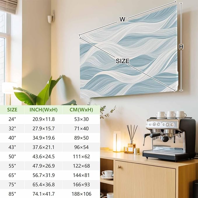 Abstract Gradient Water Ripple Indoor TV Cover, Elastic TV Screen Protector - Image 3