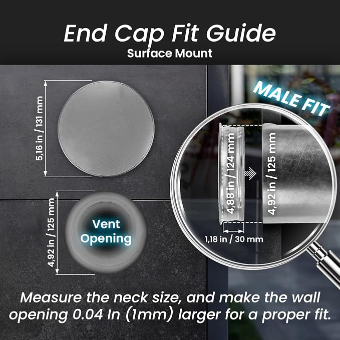 Repa Market 5 Inch Metal Tee Cap – Round Metal Duct Cap - Image 2