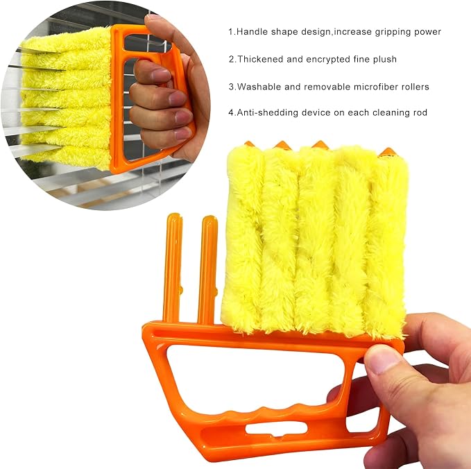 2 PCS Blind Cleaner Duster Tool, 7 Finger Handheld Duster Window Shutters - Image 5