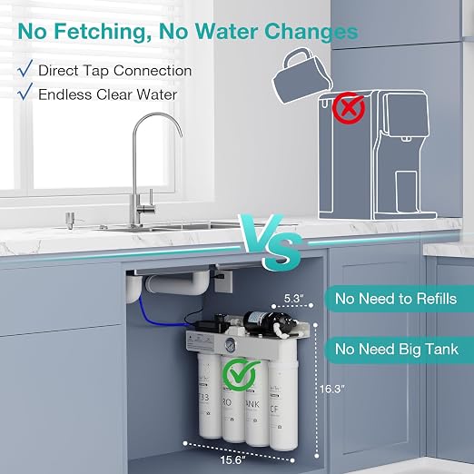 SimPure T2-600T Reverse Osmosis Water Filter System Near 0 TDS Water, NSF/ANSI - Image 5