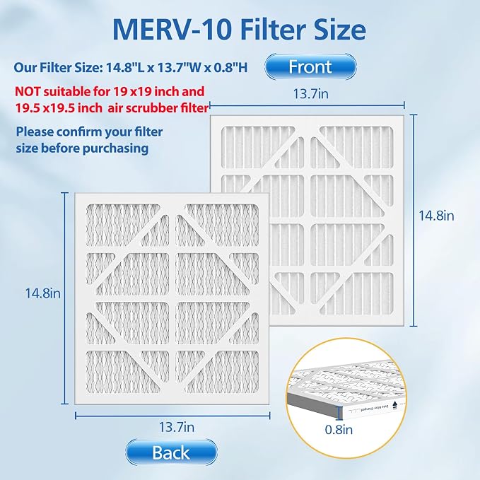 5 Pack MERV-10 Filter Replacement, Compatible - Image 3