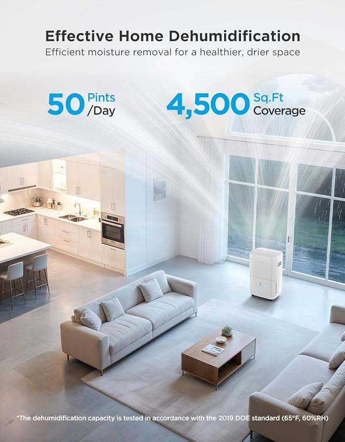 GoveeLife Dehumidifier for Home 4, 500 Sq. Ft. 50 to 137 Pint - Image 2