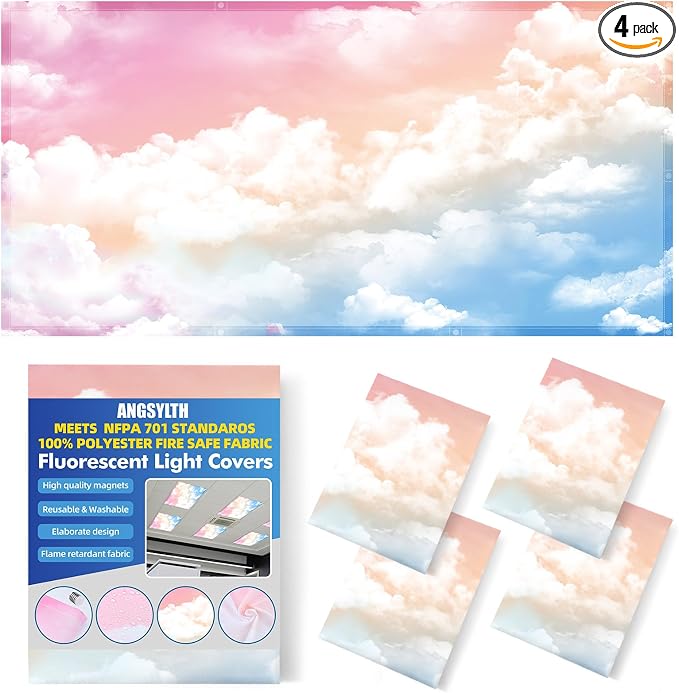 ANGSYLTH 4 Pcs Fluorescent Light Covers by ANGSYLTH