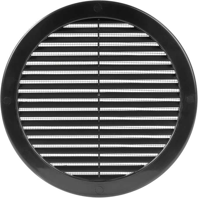 8" Round Air Vent Cover – Black Plastic Soffit Air Vent Deflector by HVACOV