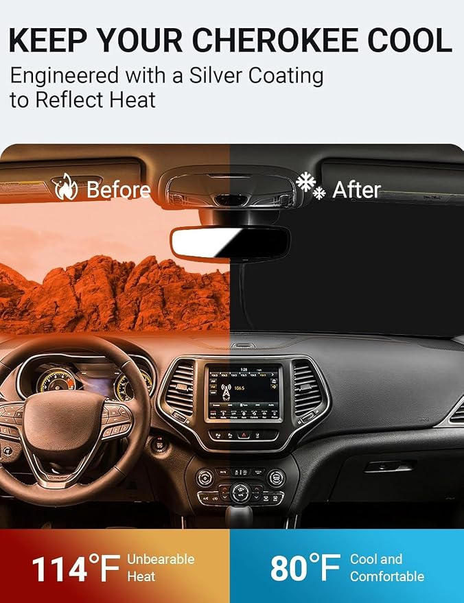 Proadsy 2026 Upgrade Front Windshield Sun Shade Foldable Sunshade Protector - Image 3