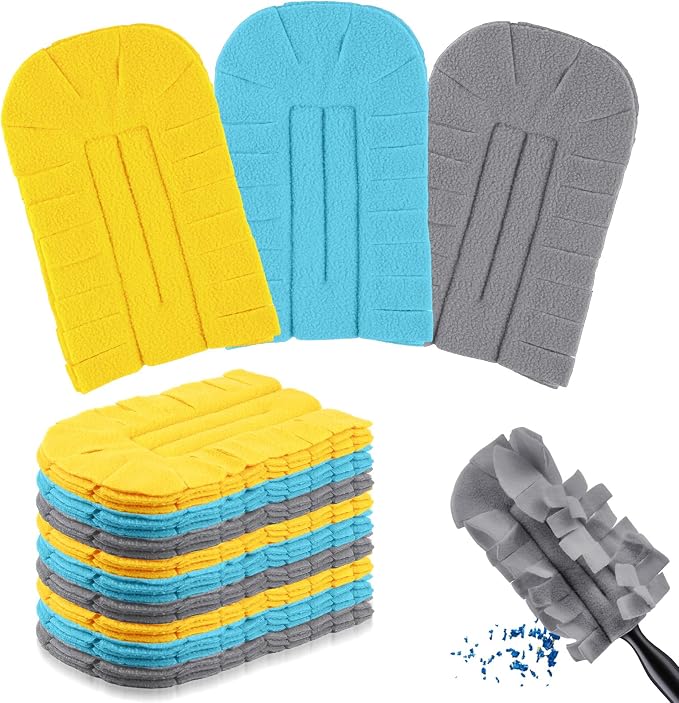Zubebe 12 Pcs Duster Refill Reusable Fleece Duster Refills Feather Flat Dusters by Zubebe