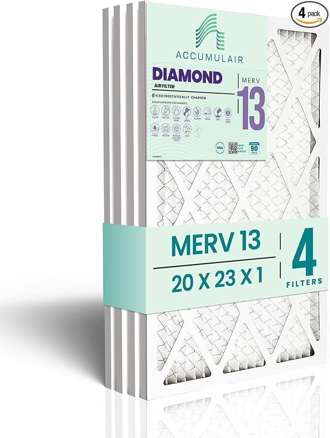 Accumulair Diamond 20x23x1 MERV 13 HVAC Air Filter | Replacement Air Filter by Accumulair