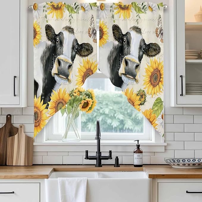 Yellow Sunflowers Swag Valances - Image 2