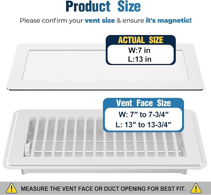 Magnetic Vent Covers with Vent Screen 7x13 Inch, Ceiling Floor Catch Debris - Image 5