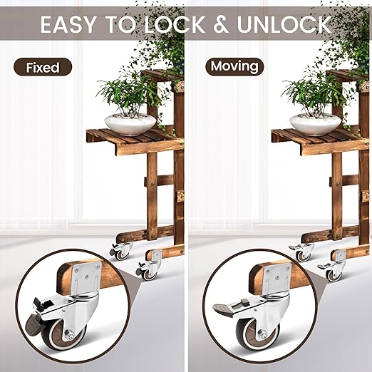 Nefish 3 Inch Side Mount Casters Wheels, L-Shaped Rubber Caster Set of 4 - Image 5