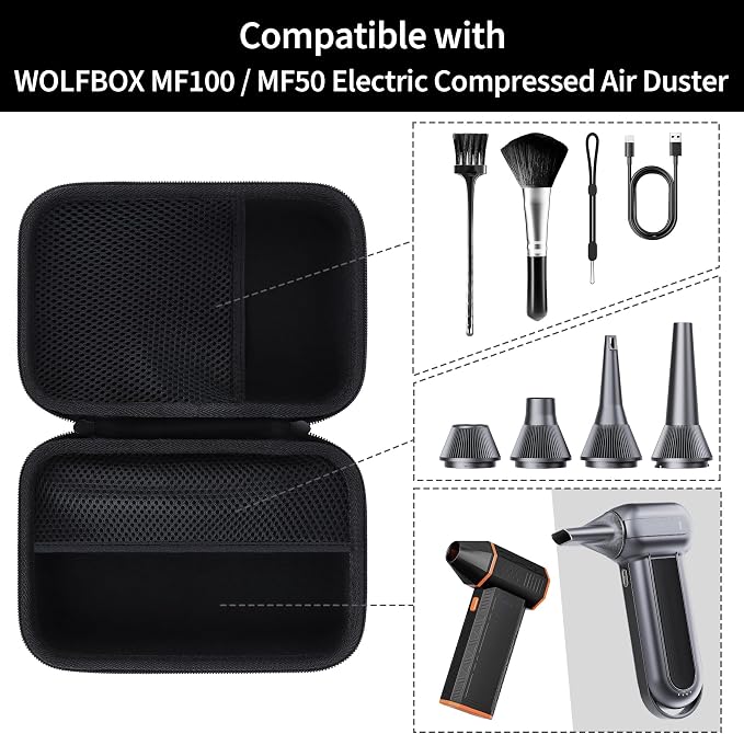 Case Compatible with WOLFBOX MF100 / MF50 Electric Compressed Air Duster - Image 3