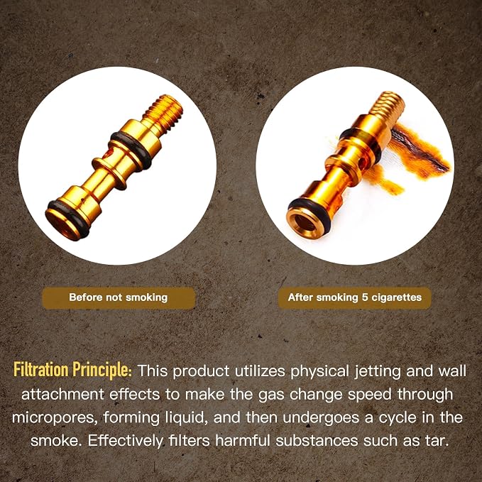 Reusable Washable Cigarette Filter Tips Mouthpiece Handcrafted Solid Wood Metal - Image 4