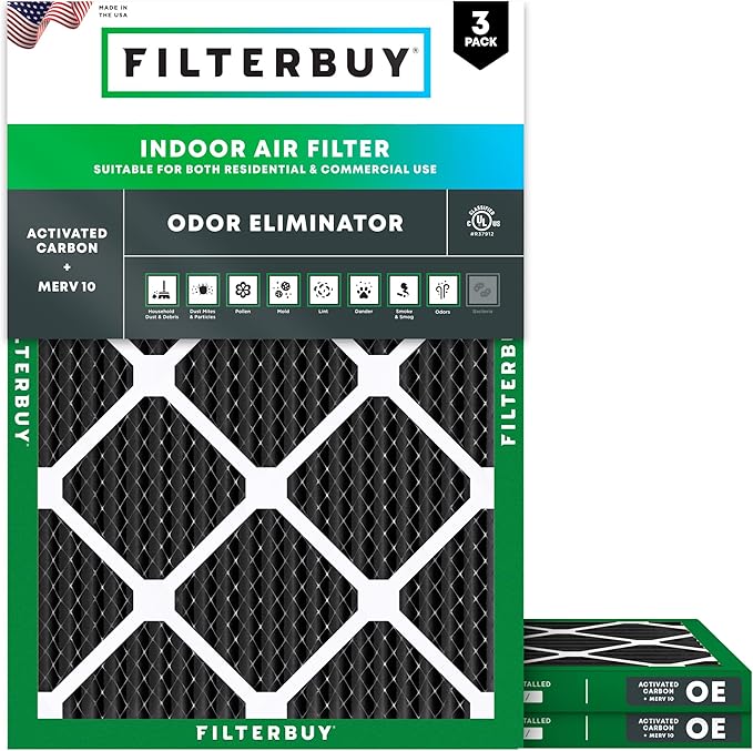 Filterbuy 12x18x1 Air Filter MERV 10 Odor & Allergy Defense by Filterbuy