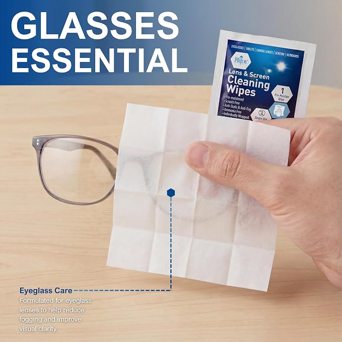 MED PRIDE Anti-Fog Lens & Screen Cleaning Wipes, Premoistened, Scratch-Free & - Image 8