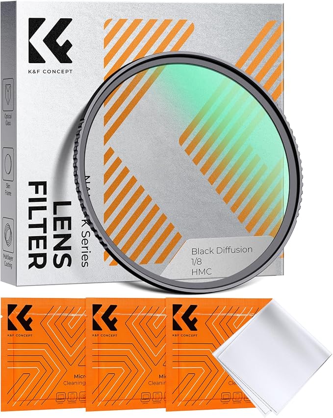 K&F CONCEPT 67mm Black Diffusion 1/8 Filter, Mist Dreamy Cinematic Effect Filter by KFCONCEPT