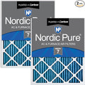 Nordic Pure 14x14x1 Pleated MERV 7 Plus Carbon Air Filters 2 Pack | Actual by NordicPure