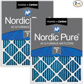 Nordic Pure 24x30x1 Pleated MERV 7 Plus Carbon Air Filters 2 Pack | Actual by NordicPure