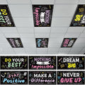 6Pcs Inspirational Fluorescent Light Covers by Wiooffen